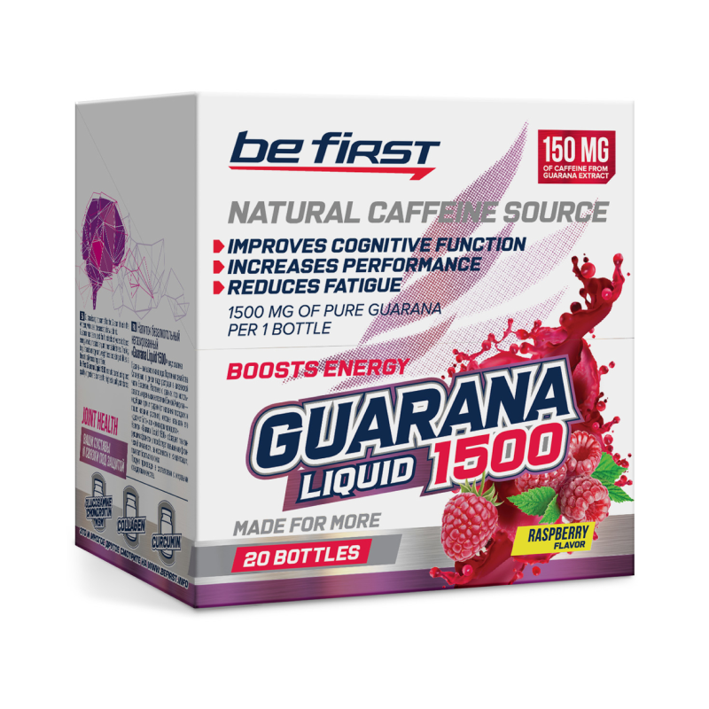 Энергетик Be First Guarana Liquid 1500 mg 25 мл 20 ампул малина