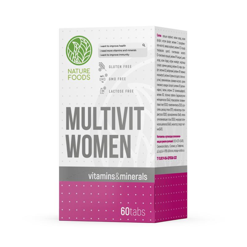 купить витаминно-минеральный комплекс nature foods multi women 60 таблеток