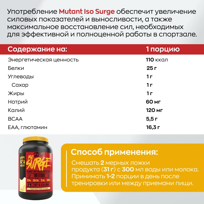 купить протеин mutant iso surge изолят 727 г