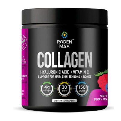 Коллаген Roden Max Collagen Hyaluronic Acid + Vitamin C 150 г - ягодный микс Коллаген Roden Max Collagen Hyaluronic Acid + Vitamin C 150 г - ягодный микс