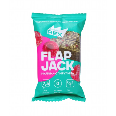 Печенье ProteinRex Flap Jack 15% 60 г - малина - спирулина