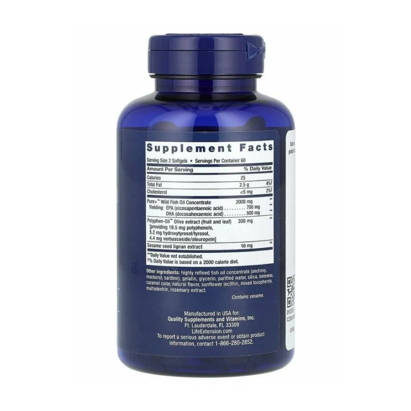 Омега-жиры Life Extension Super Omega-3 EPA/DHA Fish Oil Sesame Lignans & Olive Extract 120 мягких капсул купить омега-жиры life extension super omega-3 epa/dha fish oil sesame lignans & olive extract 120 мягких капсул