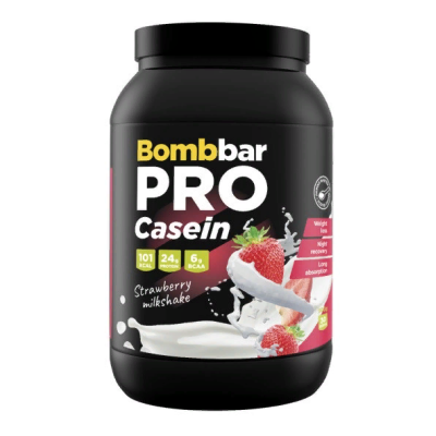 Казеин BOMBBAR PRO Casein 900 г - клубнично - молочный
