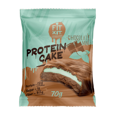 Печенье FitKit Protein Cake 70 г шок-мята Печенье FitKit Protein Cake 70 г шок-мята