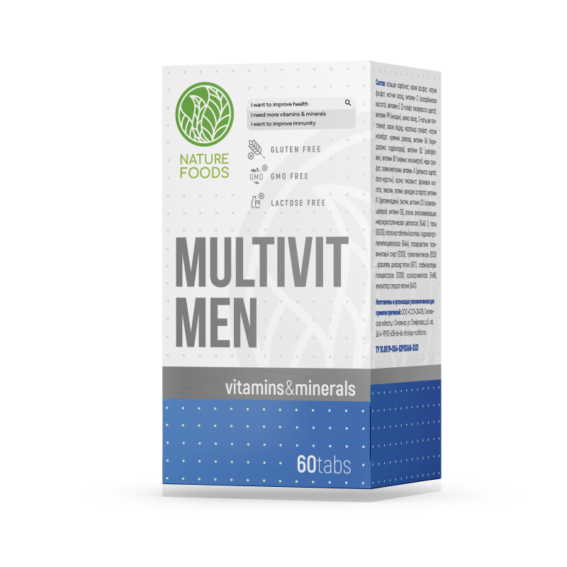 купить витаминно-минеральный комплекс nature foods multi men 60 таблеток