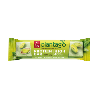 Батончики Plantago Protein Bar High 50 г фисташка Батончики Plantago Protein Bar High 50 г фисташка