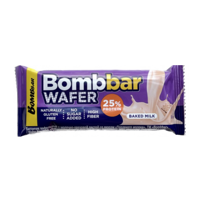 Батончик Bombbar Wafer 32 г - топленое молоко