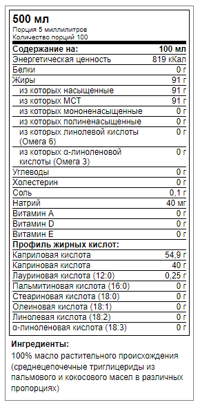 купить масло kanso keto 100% mct oil 500 мл