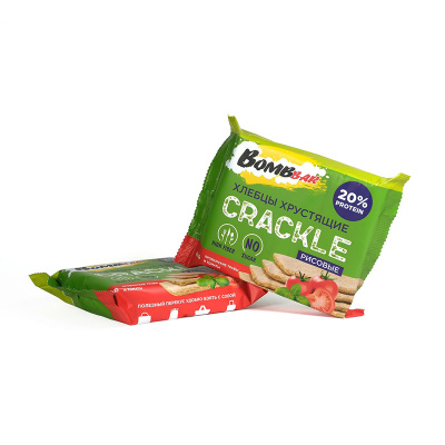 Хлебцы хрустящие BOMBBAR CRACKLE рисовые 60 г, вкус: томаты и прованские травы Хлебцы хрустящие BOMBBAR CRACKLE рисовые 60 г, вкус: томаты и прованские травы