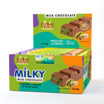 Батончик Snaq Fabriq Milky 34 г 40 шт - фисташковая кунафа