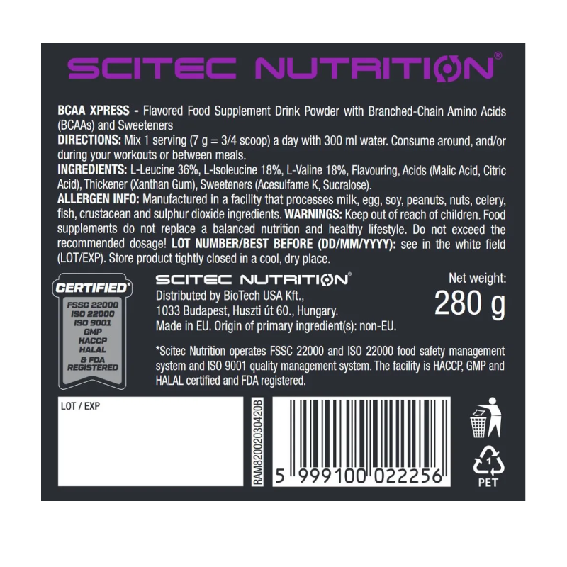 Аминокислоты Scitec Nutrition BCAA Xpress 700 г купить аминокислоты scitec nutrition bcaa xpress 700 г