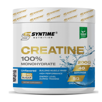 Креатин Syntime Nutrition Creatine 100% Monohydrate 200 г - без вкуса Креатин Syntime Nutrition Creatine 100% Monohydrate 200 г - без вкуса