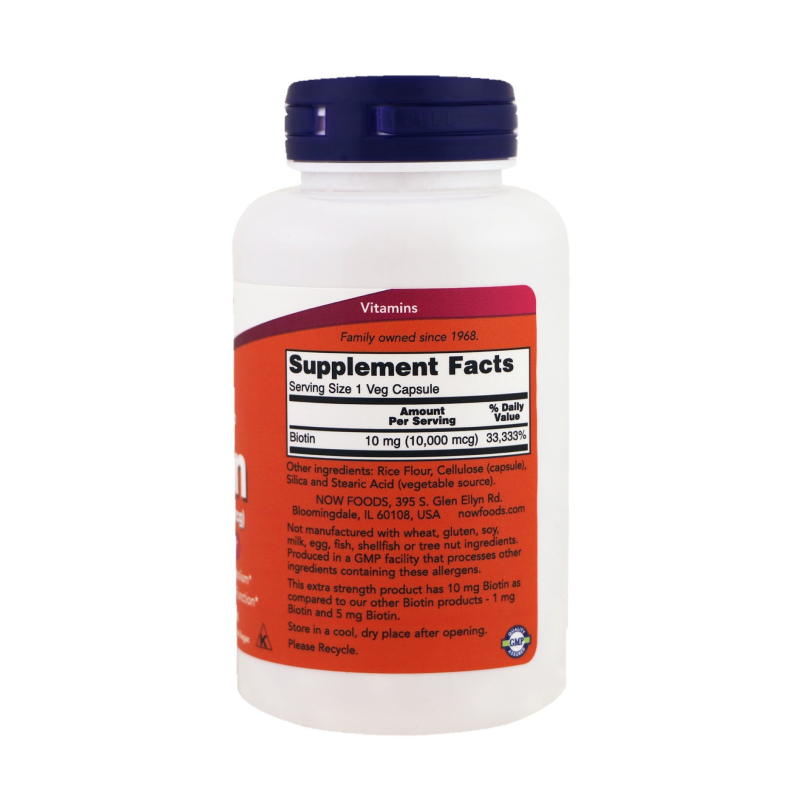 купить витамины now biotin 10000 мкг 120 шт вег.капсулы