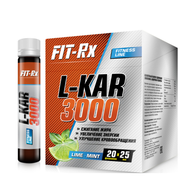 Карнитин FIT-Rx L-KAR 3000 20 ампул, вкус: лайм-мята Карнитин FIT-Rx L-KAR 3000 20 ампул, вкус: лайм-мята