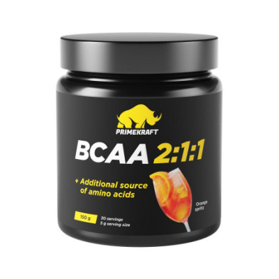 Аминокислоты Prime-Kraft BCAA 2:1:1 150 г - апельсиновый сприц Аминокислоты Prime-Kraft BCAA 2:1:1 150 г - апельсиновый сприц