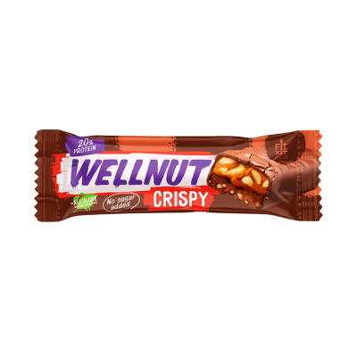 Батончики FitKit Wellnut Crispy 45 г арахис-карамель