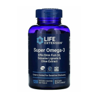 Омега-жиры Life Extension Super Omega-3 EPA/DHA Fish Oil Sesame Lignans & Olive Extract 120 мягких капсул Омега-жиры Life Extension Super Omega-3 EPA/DHA Fish Oil Sesame Lignans & Olive Extract 120 мягких капсул