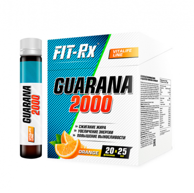 Энергетик FIT-Rx Guarana 2000 25 мл 20 ампул, вкус: апельсин Энергетик FIT-Rx Guarana 2000 25 мл 20 ампул, вкус: апельсин