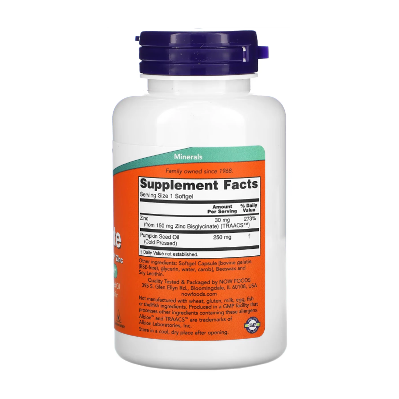 Минерал Zinc Glycinate 30 мг NOW 120 мягких капс купить минерал zinc glycinate 30 мг now 120 мягких капс