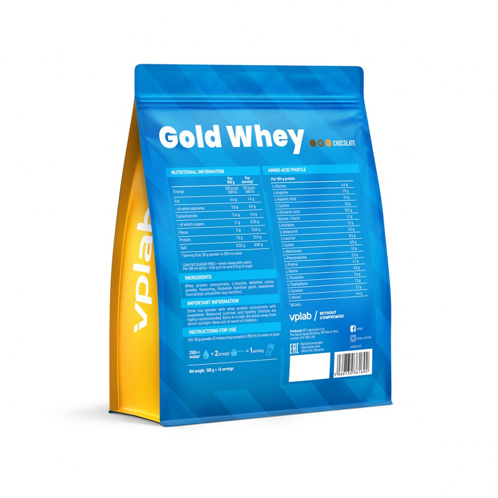 Протеин Gold Whey VP Lab 500 г шоколад