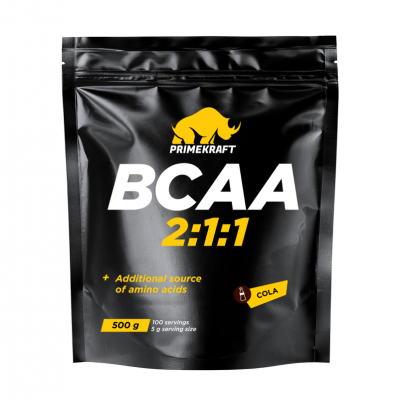 Аминокислоты BCAA 2:1:1 Prime-Kraft 500 г кола Аминокислоты BCAA 2:1:1 Prime-Kraft 500 г кола