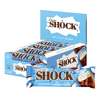 Батончики глазированные FitnesSHOCK NO SUGAR BAR 12 штук х 50 грамм, вкус: кокос 