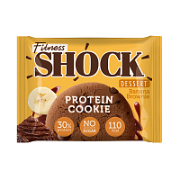 Печенье неглазированное FitnesSHOCK Protein Cookie Dessert 35 грамм, вкус: банановый брауни