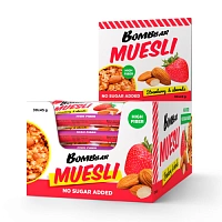 Батончик Bombbar Muesli 30шт 45 г клубника-миндаль