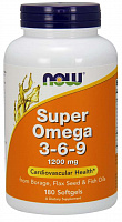 Омега-жиры NOW Super Omega-3-6-9 1200 мг 180 капсул