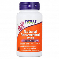 Антиоксидант NOW Natural Resveratrol 50 мг 60 капсул