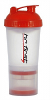 Шейкер Be First, прозрачный, с контейнером и цветной крышкой, 600 мл