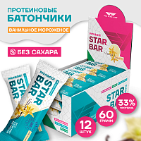 Протеиновый батончик Red Star Labs STARBAR Extra Protein 12 штук, вкус: ванильное мороженое Протеиновый батончик Red Star Labs STARBAR Extra Protein 12 штук, вкус: ванильное мороженое