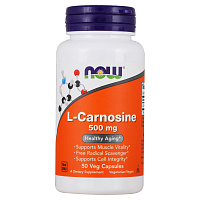 Антиоксидант L-Carnosine 500 мг NOW 50 капсул