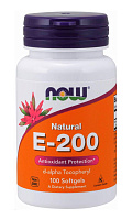 Витамин NOW E-200 Natural 100 капсул