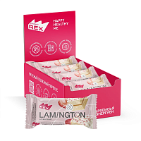 Пирожное Protein Rex Ламингтон протеиновое 50 г 8 шт - клубничный