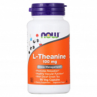 Аминокислота L-Theanine 100 мг NOW 90 капсул