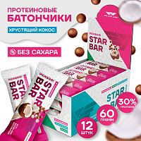 Протеиновый батончик Red Star Labs STARBAR Crispy and Glaze 12 штук, вкус: воздушный кокос Протеиновый батончик Red Star Labs STARBAR Crispy and Glaze 12 штук, вкус: воздушный кокос